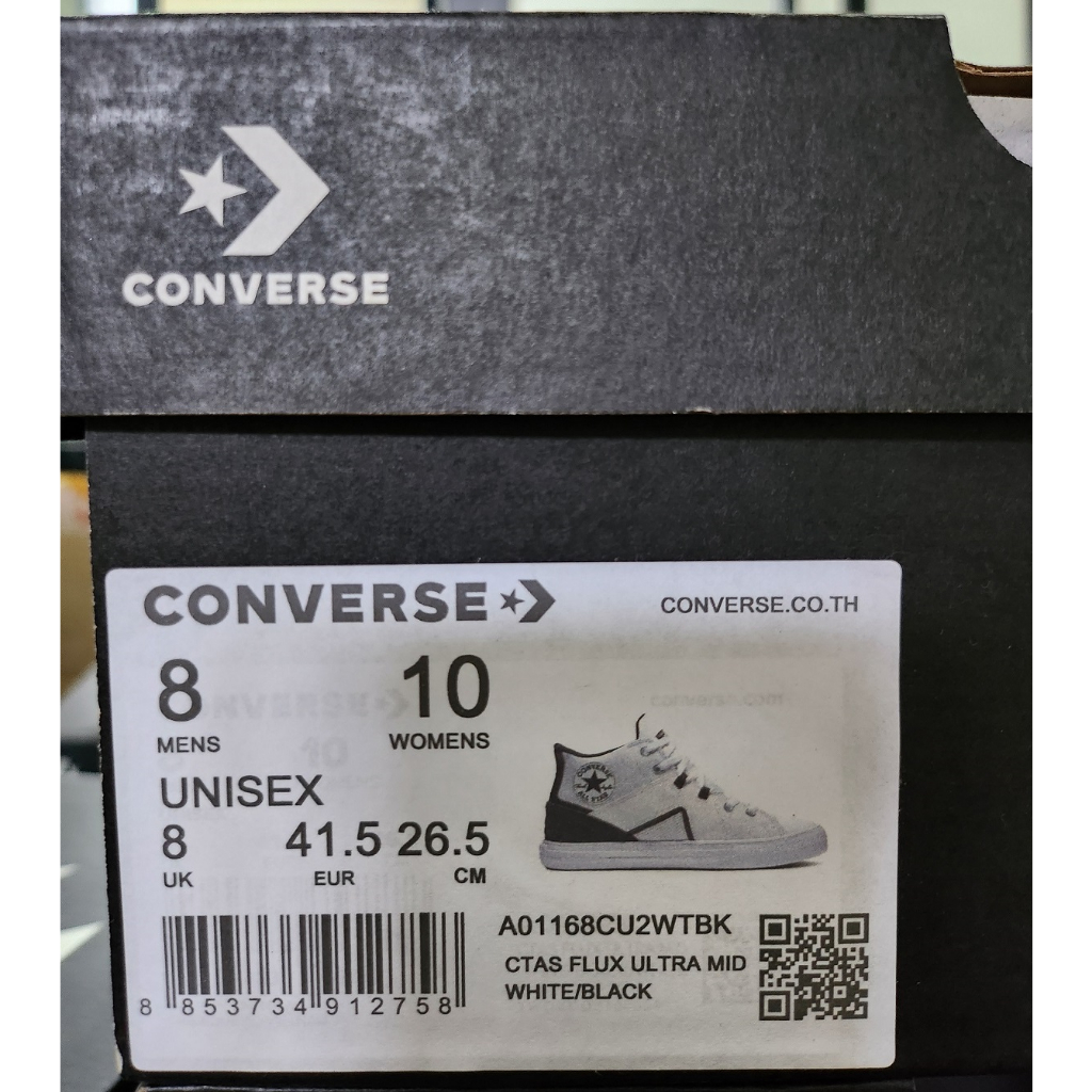 Con. Ctas flux ultra mid white-black | Shopee Thailand