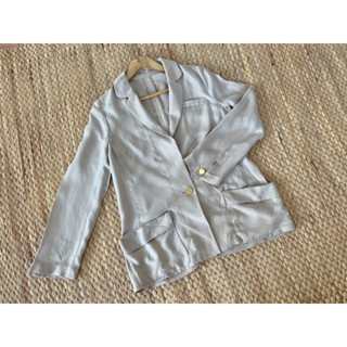 Jewel change x cotton Blazer x Freesize สีออกน้ำตาลอ่อน อก 36 ยาว 26 Code : 795(6)