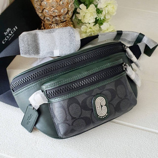 💚แท้💯 พร้อมส่ง💚คาดอก COACH CE494 Westway Belt Bag In Colorblock Signature Canvas With Coach Patch