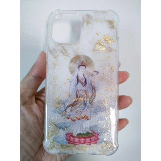 เคสมงคลเจ้าแม่กวนอิม สีขาวลายมาร์เบิล