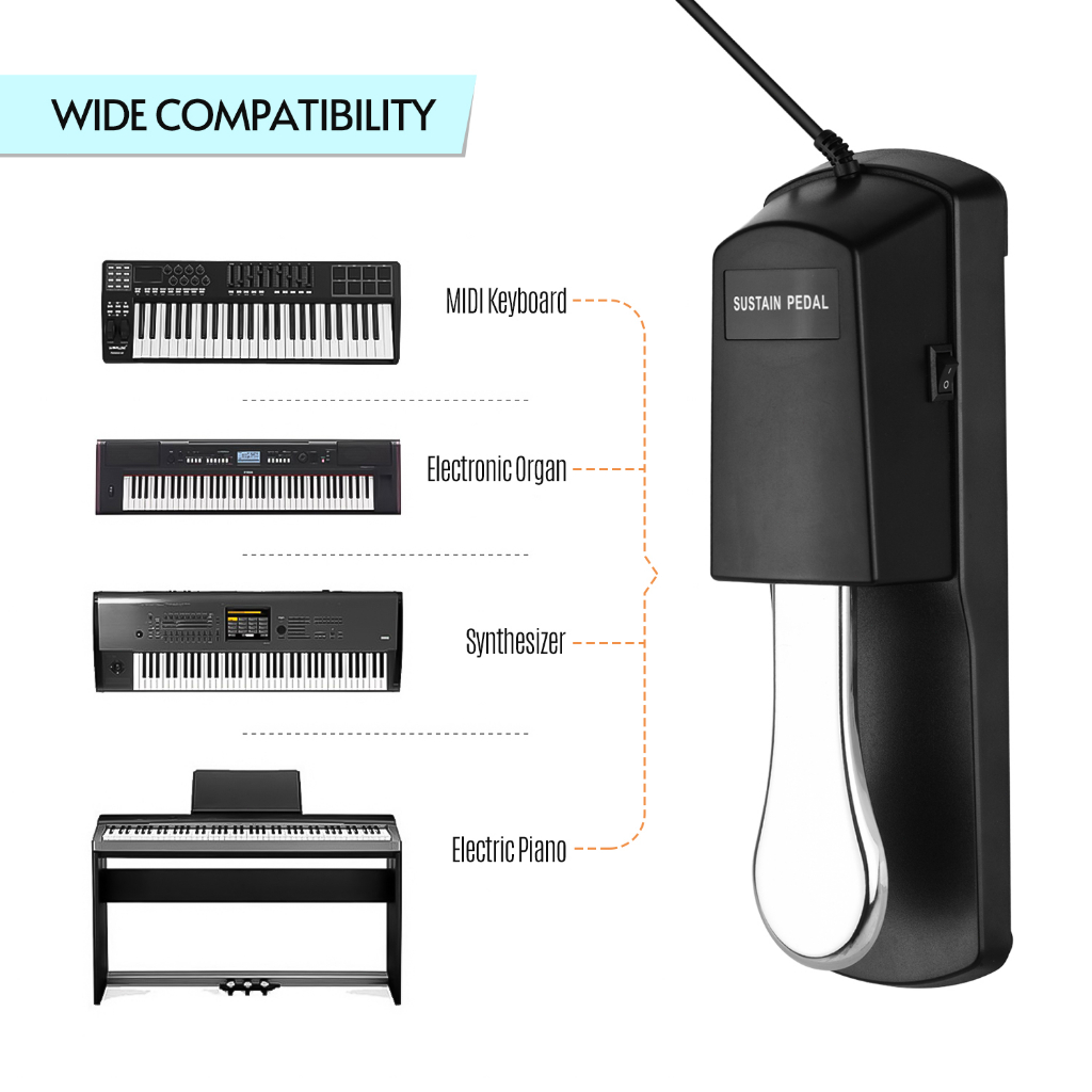 การจัดส่งในประเทศไทย-คีย์บอร์ดเปียโน-sustain-damper-pedal-สำหรับเปียโนไฟฟ้า-casio-yamaha-roland-ออร์แกนไฟฟ้า