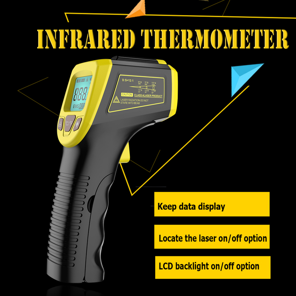 ปืนวัดอุณหภูมิ-เครื่องวัดอุณหภูมิอินฟราเรด-เครื่องวัดไข้ดิจิตอล-ir-อุตสาหกรรมปืน-infrared-thermometer-600-c-1112-f
