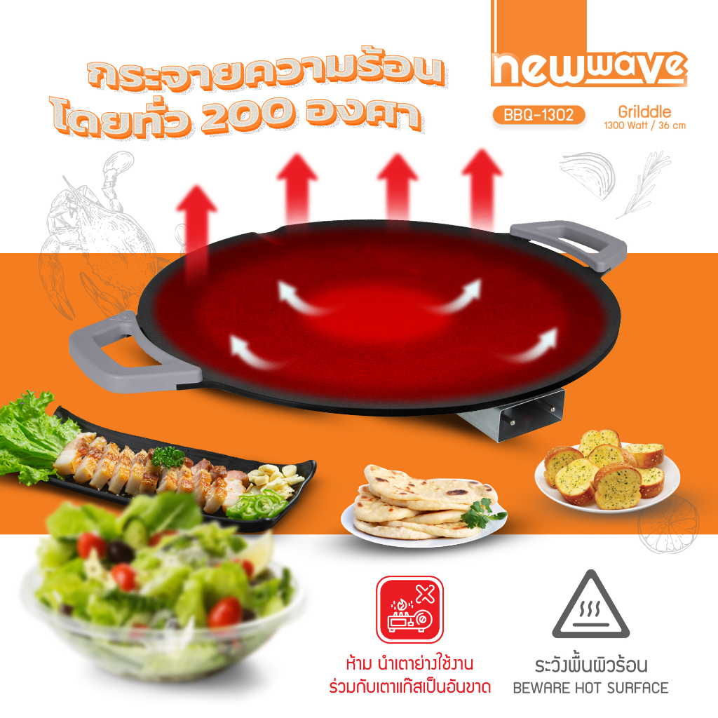 ส่งฟรีทั่วไทย-newwave-เตาย่างไฟฟ้า-1300-วัตต์-รุ่น-bbq-1302