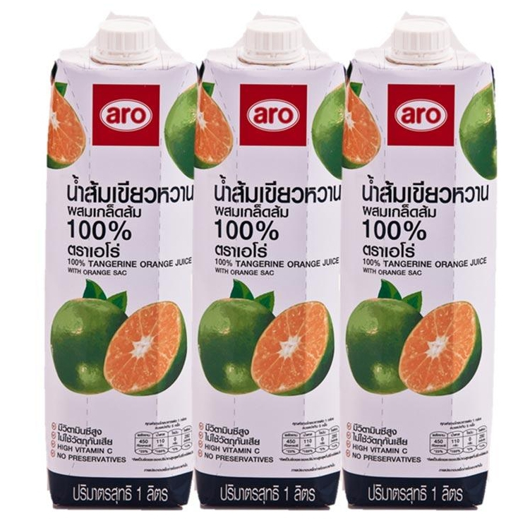 เอโร่-น้ำส้มเขียวหวาน-100-ผสมเกล็ดส้ม-1000-มล-x-3-กล่อง