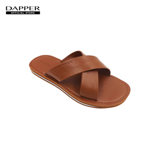 DAPPER รองเท้าแตะ Light Weight Crossover Faux-Leather Sandals สีน้ำตาลแทน (HSKT1/1301SC)