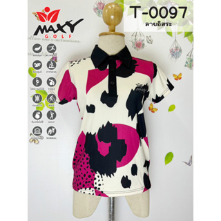 เสื้อโปโลผู้หญิง (POLO) สำหรับผู้หญิง ยี่ห้อ MAXY GOLF (รหัส T-0097 ลายอิสระ)