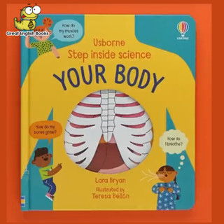 (ใช้โค้ดรับcoinคืน10%ได้) พร้อมส่ง บอร์ดบุ๊คสำหรับเด็ก Usborne Step Inside Science  :YOUR BODY เพื่อการศึกษา สําหรับเด็ก หนังสือภาษาอังกฤษ by GreatEnglishBooks