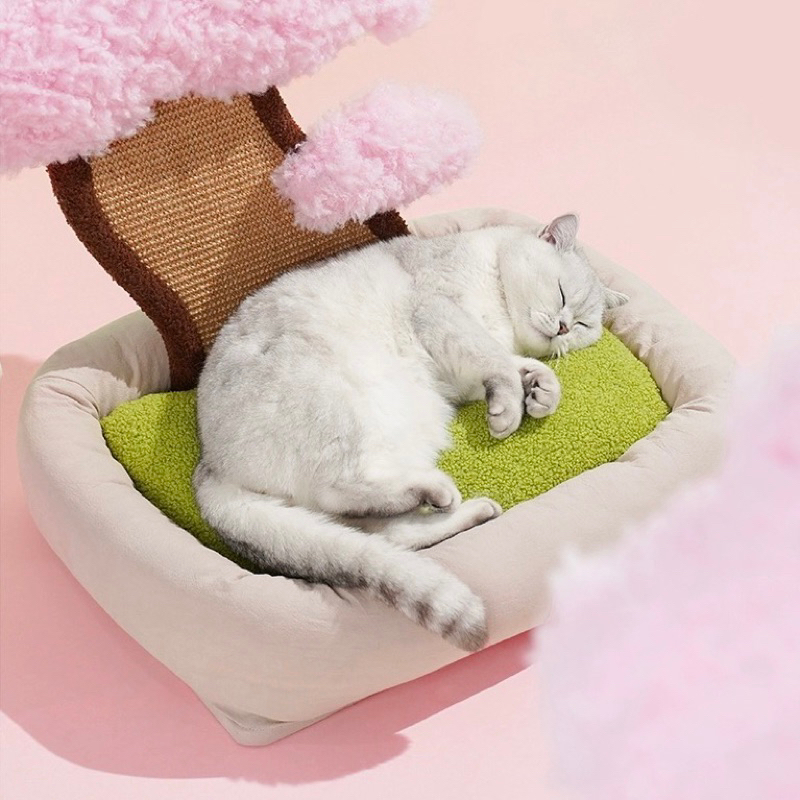 ที่นอนแมว-zeze-สีซากุระ-น่ารัก-นอนสบาย-นุ่น-เหมาะสำหรับให้น้องแมวพักผ่อน