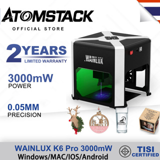 Wainlux K6 Pro เครื่องแกะสลักเลเซอร์ 3000mW ความแม่นยํา 0.05 มม. ขนาดเล็ก แบบพกพา สําหรับงานไม้ ไวนิล หนัง แก้ว Diy