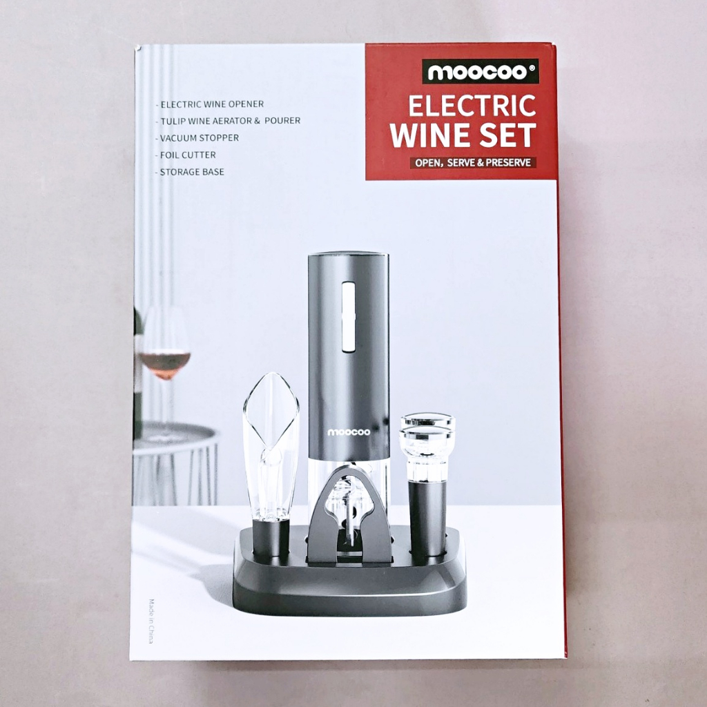 [Moocoo®] Electric Wine Set Open, Serve & Preserve ชุดที่เปิดขวดไวน์