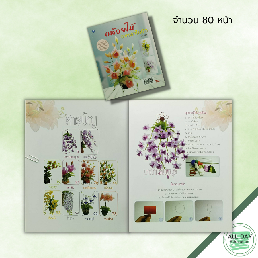 หนังสือ-หนังสือ-กล้วยไม้จากผ้าใยบัว-ฉบับสุดคุ้ม-วนัสนันท์-หาระสาร-ศิลปะ-งานฝีมือ-งานประดิษฐ์จากผ้าใยบัว-ดอกไม้จากผ้า