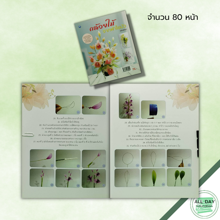 หนังสือ-หนังสือ-กล้วยไม้จากผ้าใยบัว-ฉบับสุดคุ้ม-วนัสนันท์-หาระสาร-ศิลปะ-งานฝีมือ-งานประดิษฐ์จากผ้าใยบัว-ดอกไม้จากผ้า