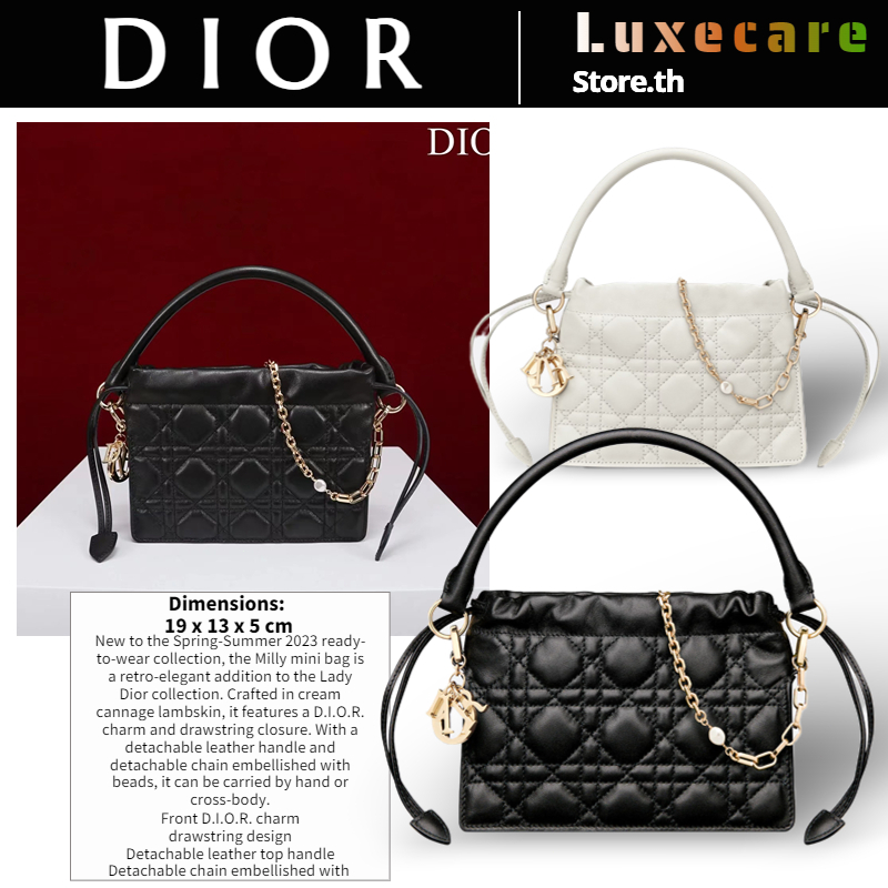 ถูกที่สุด-ของแท้-100-ดิออร์dior-lady-milly-mini-women-shoulder-bag-กระเป๋าโซ่-กระเป๋าถือ