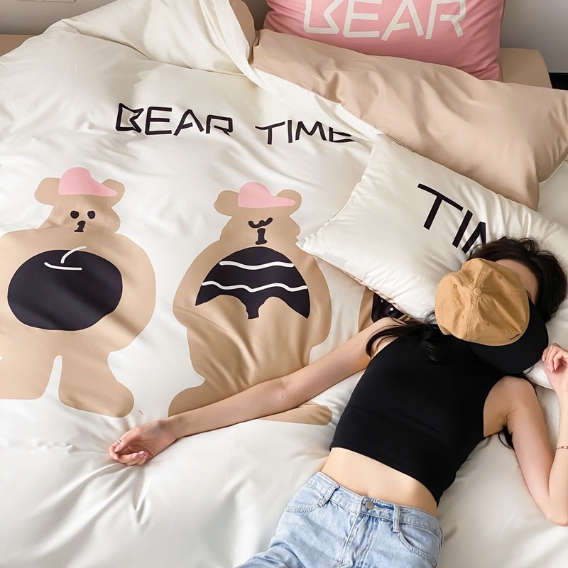 เก็บโค้ดหน้าร้าน-pre-order-ชุดเครื่องนอน-ผ้าปูที่นอน-ผ้า-long-staple-cotton-ลาย-bear-time-1074