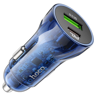 หัวชาร์จในรถแบบชาร์จเร็ว Hoco Car charger “Z47A Transparent Discovery Edition” PD30W+QC3.0