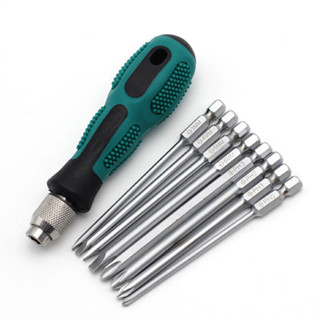 ไขควงชุด 1/4 นิ้ว 6.35 มม. Phillips Bits ชุดแม่เหล็กหลายเครื่องมือซ่อมเครื่องมือชุด 9 ชิ้น Screwdriver Set 1/4 inch 6.35