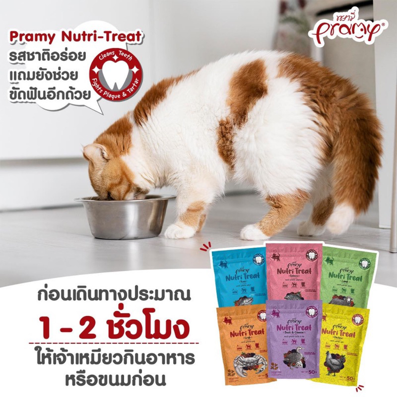 pramy-nutri-treat-พรามี่-พรามี่-นูทริ-ทรีท-ขนมขัดฟันแมวขนาด-50g-แพค12ซอง