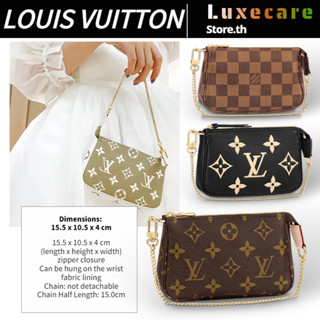 ถูกที่สุด ของแท้ 100%/1 หลุยส์วิตตองLouis Vuitton MINI POCHETTE ACCESSOIRES Women/Shoulder Bag สุภาพสตรี/กระเป๋าโซ่