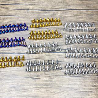 น็อตชุดสี รุ่น 100x/125x (20ตัว) งานแสตนเลส มีหลายลายให้เลือก