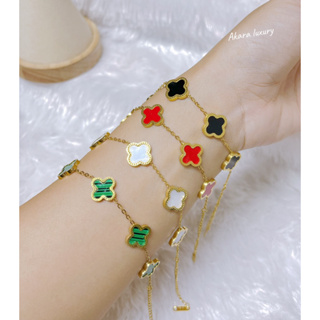 [[พร้อมส่งจากไทย]] สร้อยข้อมือ Van Cleef อะไลห่ทอง  สแตนเลสแท้ ไม่ลอก ไม่ดำ