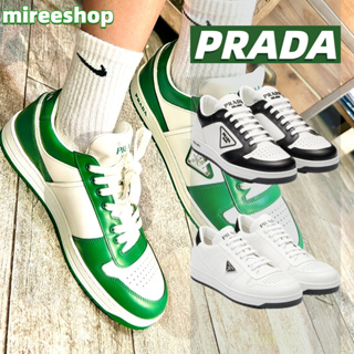 🍒ปราด้า PRADA รองเท้าสนีกเกอร์หนังดาวน์ทาวน์ Sneakers