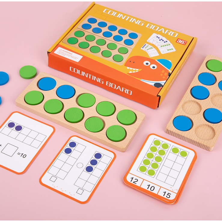 Montessori Ten Frame Counting Board สื่อการเรียนรู้คณิตศาสตร์ มอนเตสซอ ...