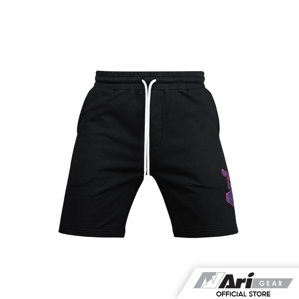 ari-retro-cyber-shorts-black-purple-white-กางเกงขาสั้น-อาริ-ไซเบอร์-สีดำ