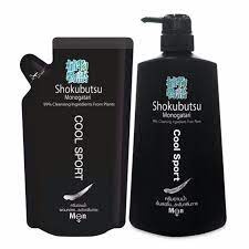 SHOKUBUTSU For Men ครีมอาบน้ำ โชกุบุสซึ โมโนกาตาริ สูตร เย็นสดชื่น ระงับกลิ่นกาย (Cool Sport) (สีดำ) 500 มล .