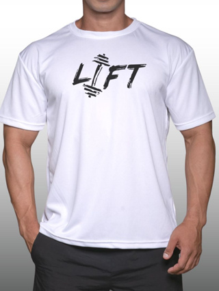 LIFT เสื้อยืดแขนสั้นผู้ชาย Men’s Gym Workout Bodybuilding Muscle T-Shirt