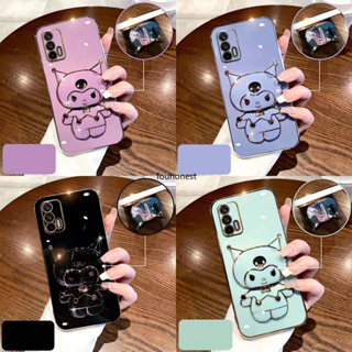 เคส ขาตั้ง คุโรมิ มีกระจก ใช้สำหรับ Oppo Realme C51 C53 C55 Realme C30 C30S C33 C3 Realme 5 5s 5i Realme C11 C20 เคสนิ่ม