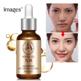 เซรั่มน้ำมันม้า ผิวเรียบเนียน ผิวนุ่มชุ่มชื้น ขาว ใส  IMAGES HORSE OIL MOISTURIZING ESSENCE 15 ml.