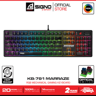 ภาพหน้าปกสินค้าSIGNO E-Sport RGB Mechanical Gaming Keyboard MARRAZE รุ่น KB-791 (เกมส์มิ่ง คีย์บอร์ด) ที่เกี่ยวข้อง