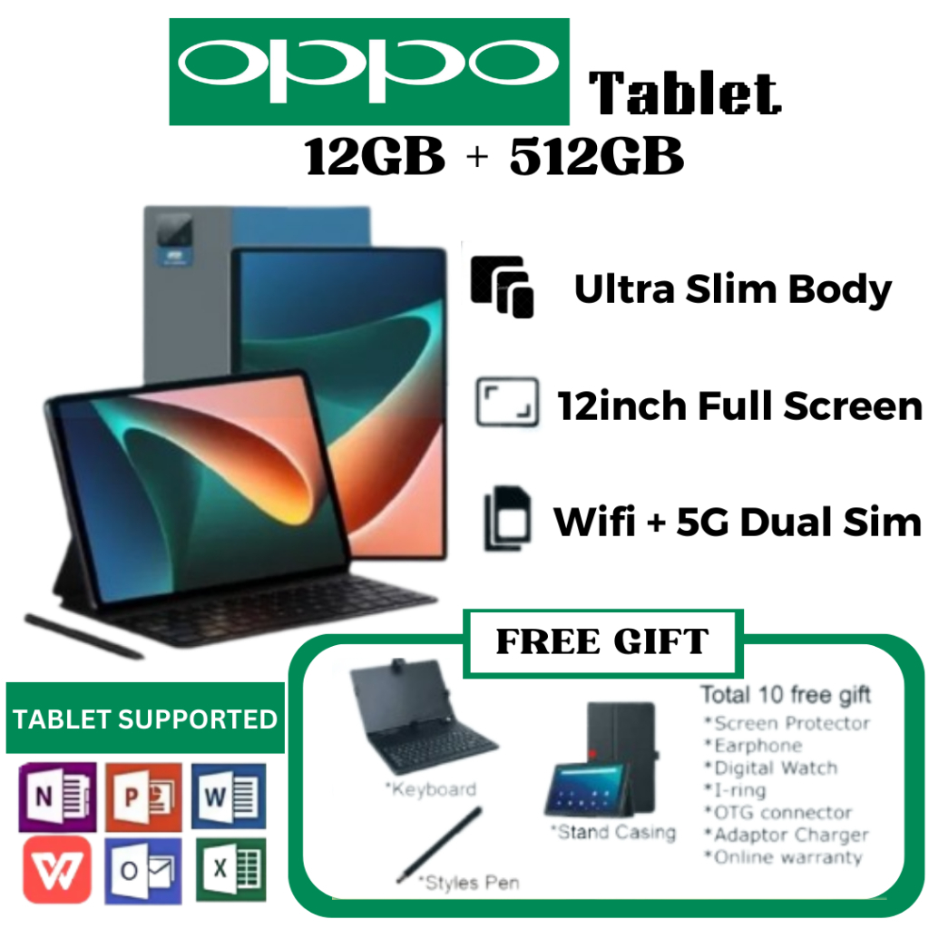 ภาพหน้าปกสินค้าOPPO 5G Tablet 11.5 Inch Android Tablet 12GB+512GB Learning Tablet for Online Classroom HD Tablet จากร้าน brand.official.shop บน Shopee