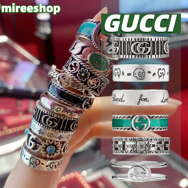 กุชชี่-gucci-แหวน-ring-with-double-g-in-silver