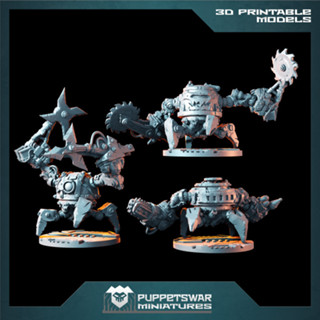 Orc Killer Bots - High quality and detailed 3d print miniature board game model war game -  Puppetswar Miniatures