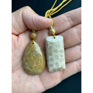 natural coral fossil pendant จี้ฟอสซิลปะการังธรรมชาติ