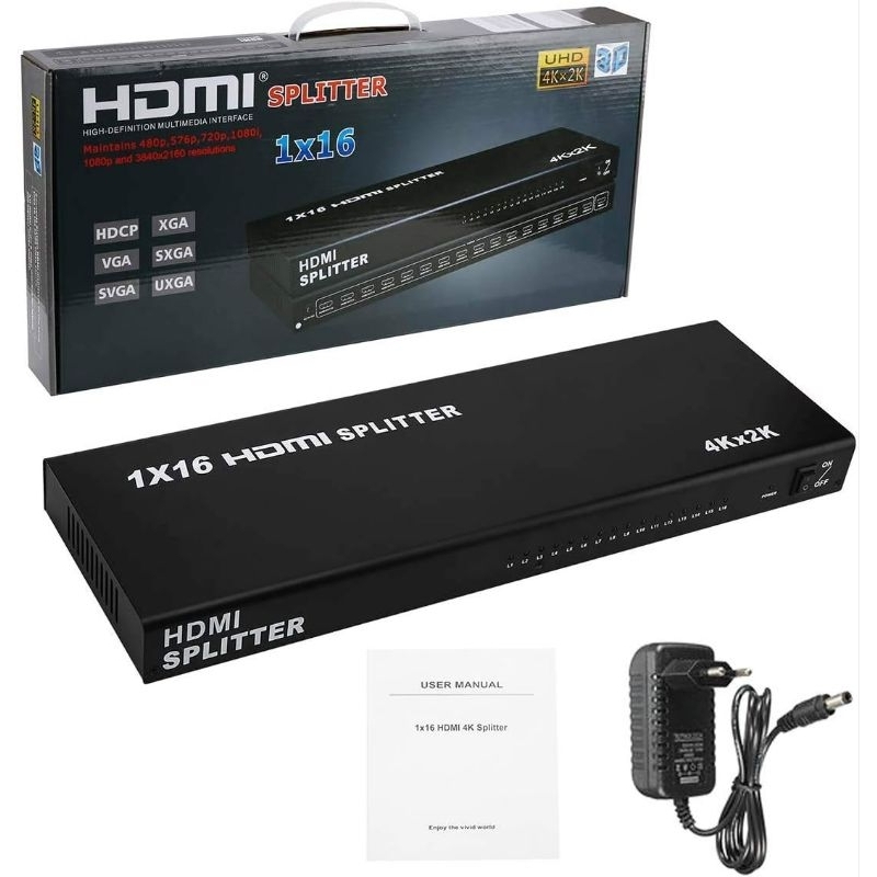 16-port-1x16-1-in-16-out-hdmi-splitter-video-audio-hd-hdtv-3d-dvd-project-support-4kx2k-3d-full-hd-1080p