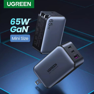 UGREEN รุ่น 10334 PD 65W Super Fast Charger หัวชาร์จเร็ว 3port (C*2 + A*1) ชิพ GaN