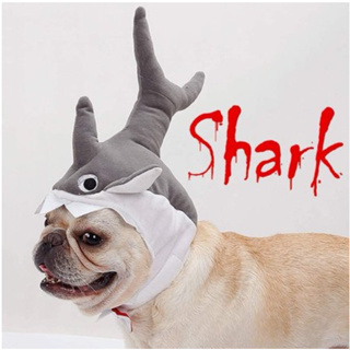 หมวกน้องหมาฉลาม น่ารัก แฟชั่นสัตว์เลี้ยงสุดฮา Pet Shark Hat หมวกสัตว์เ้ลี้ยง