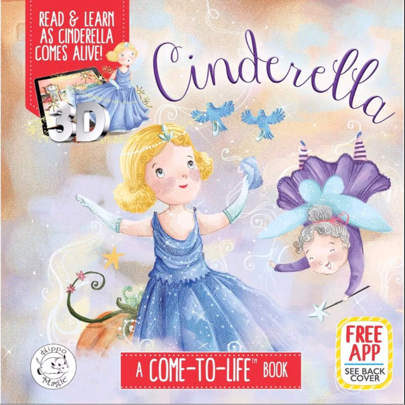 พร้อมส่ง-นิทานภาษาอังกฤษเรื่อง-cinderella-a-come-โหลดฟรีแอป3d-บอร์ดบุ๊คปกนวม