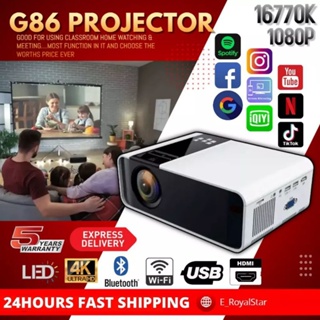 เช็ครีวิวสินค้า🔥ขายใหญ่🔥[Projecter G86] 6000 Lumens Android Mini Projector โปรเจคเตอร์ HD WIFI LCD LED Projector โฮมเธียเตอร์