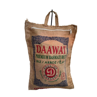 Daawat Premium Basmati Rice กระเป๋าผ้ากระสอบ ทรงวินเทจ