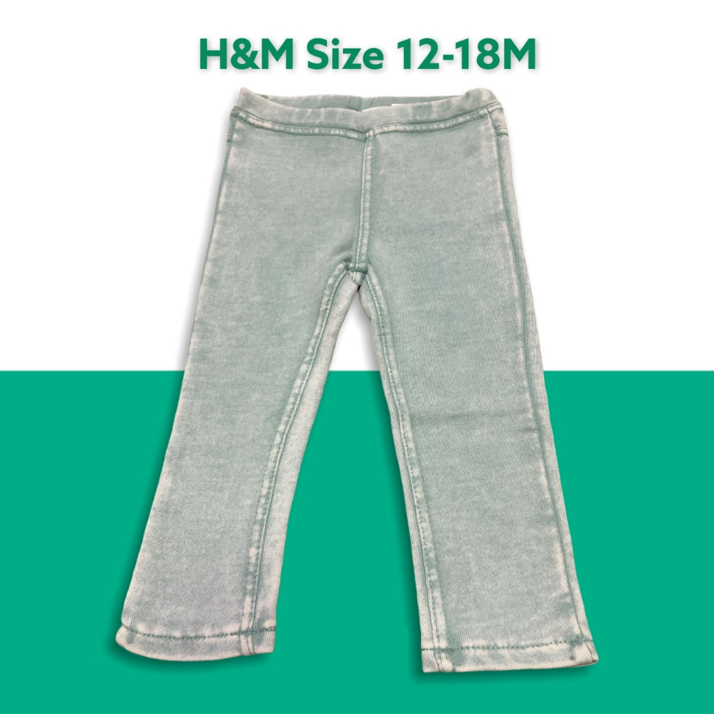 กางเกงสีเขียว H&M (Size 1218m) Shopee Thailand