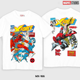 เสื้อยืดมาร์เวล MARVEL-DeadPool MX-166  : เดดพลู-สีขาว (พิมพ์หน้า-หลัง)