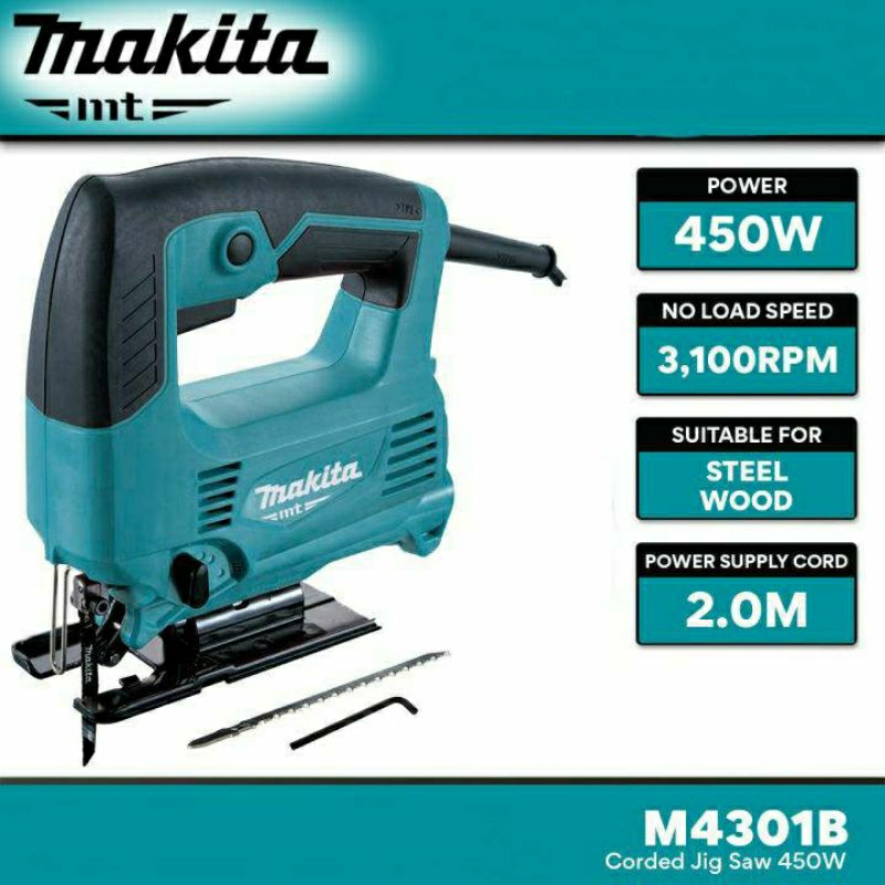 makita-เลื่อยจิ๊กซอว์-450-วัตต์-รุ่นใหม่-m4301b-mt-series-jig-saw-เลื่อยฉลุ-จิ๊กซอว์-มากีต้า