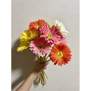 ส่งจากไทย 🇹🇭ดอกไม้ประดิษฐ์ ดอกเบญจมาศเยอบีร่า ตกแต่งบ้าน ช่อดอกไม้สำเร็จรูป