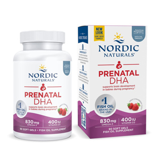 🍓น้ำมันปลา เตรียมตั้งครรภ์  ให้นม รสสตอเบอรี่​ Nordic Naturals Prenatal DHA​