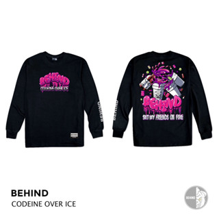 BEHIND เสื้อยืด แขนยาว “ CODEINE OVER ICE “  แนวสตรีท เสื้อยืดชาย หญิง