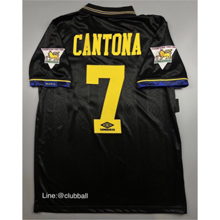 (Retro)เสื้อฟุตบอล ทีมแมนยูเยือนกังฟูคิกสีดำ ปี 1993-1995+CANTONA 7+อามพรีเมียร์ลีคย้อนยุค