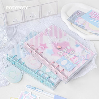 [ พร้อมส่ง💕] สมุดโน๊ต RosyPosy Planner Stars Story Diary แพลนเนอร์ แบบใส ทรงแฟ้ม ลายดาว ถอดไส้ออกได้ มีของแถมในเซ็ต